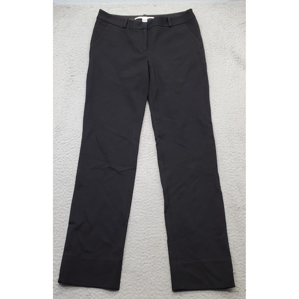 Diane von Furstenberg Dress Pants Womens 8 Black Casual Stretch Straight Leg